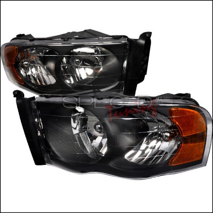 Spec-D Black Crystal Headlights 02-05 Dodge Ram Spec-D Black Crystal Headlights 02-05 Dodge Ram